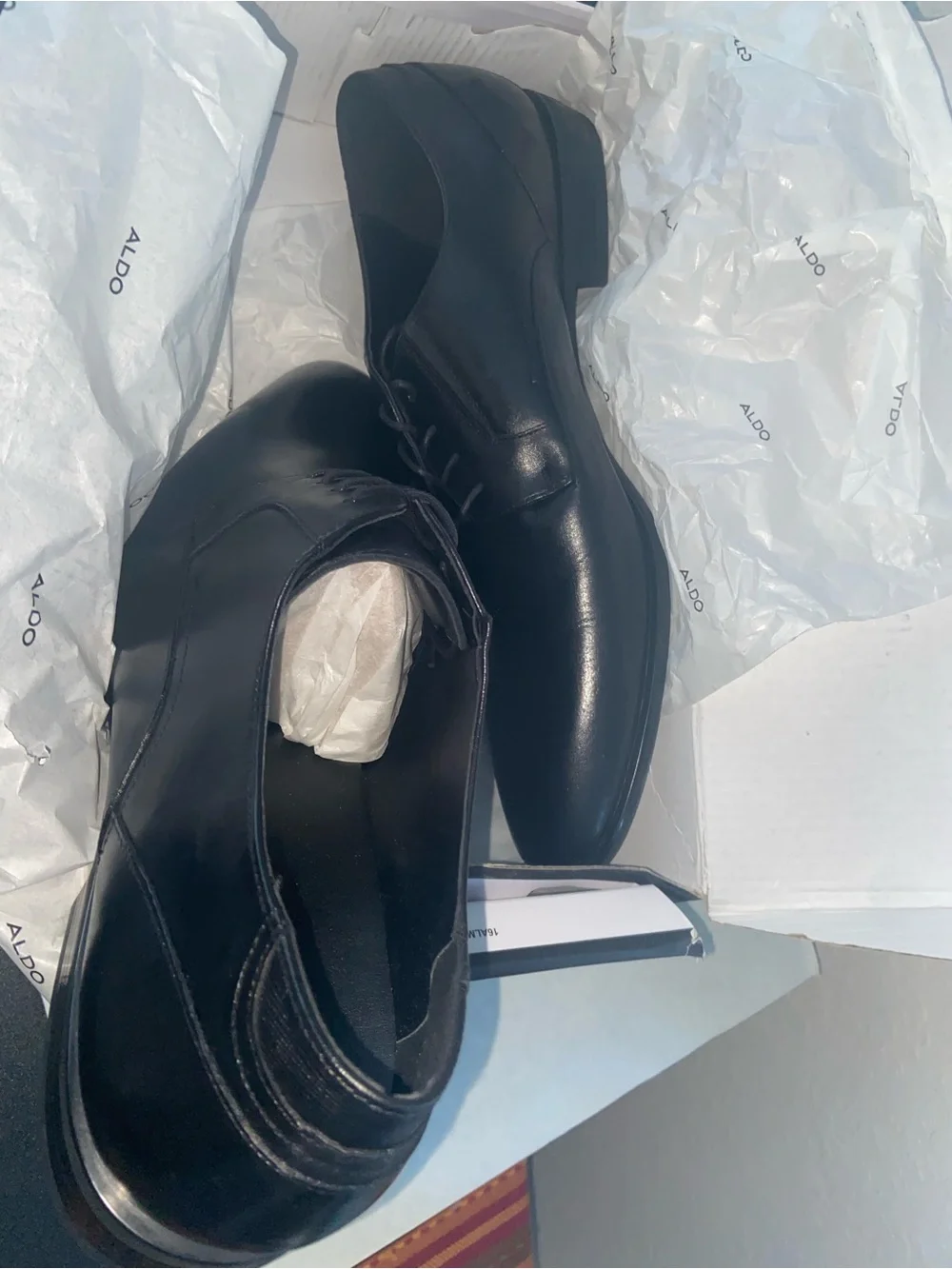 NIB ALDO Umelle Umiliria Black Leather Dress Shoes Men's Size 13 NWT